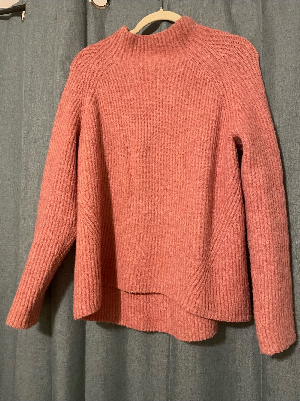Madewell Ribbed Mock Neck Sweater in Coral
